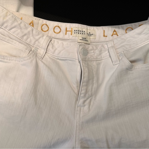 Kate Spade Fresh White Denim Stretch Capri New Size 30 Brooke Street - Picture 4 of 7